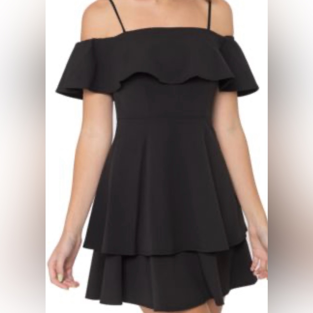 B Darlin Ruffled Off Shoulder Dress - Picture 4 of 4
